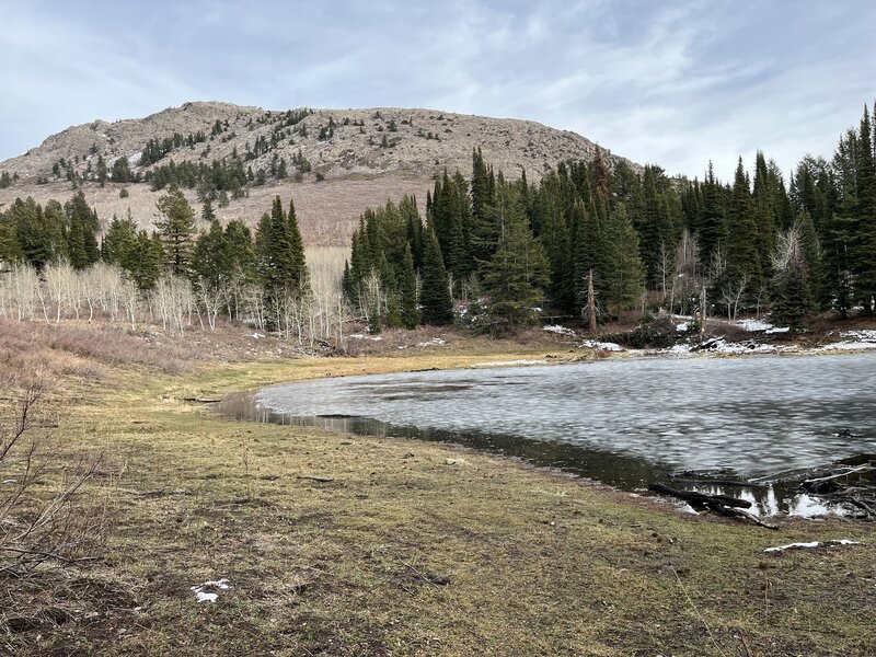 Pond at the foot of Scout Mountain