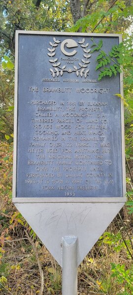 Historical marker at the trailhead.