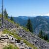 Clear view over the Cascades on the way down from Mason Lake.