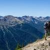 Hiker on the trail to Obstruction Point