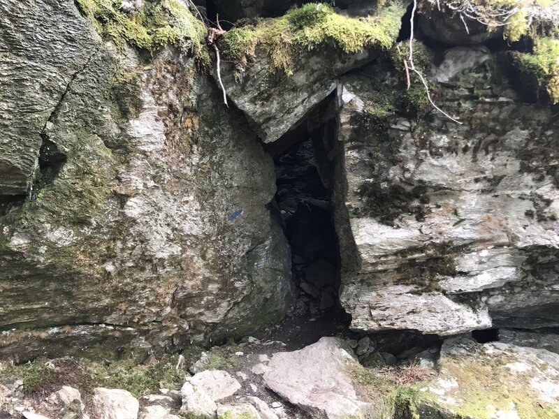 The entrance to Dean Cave Loop, below Theron Dean Shelter.