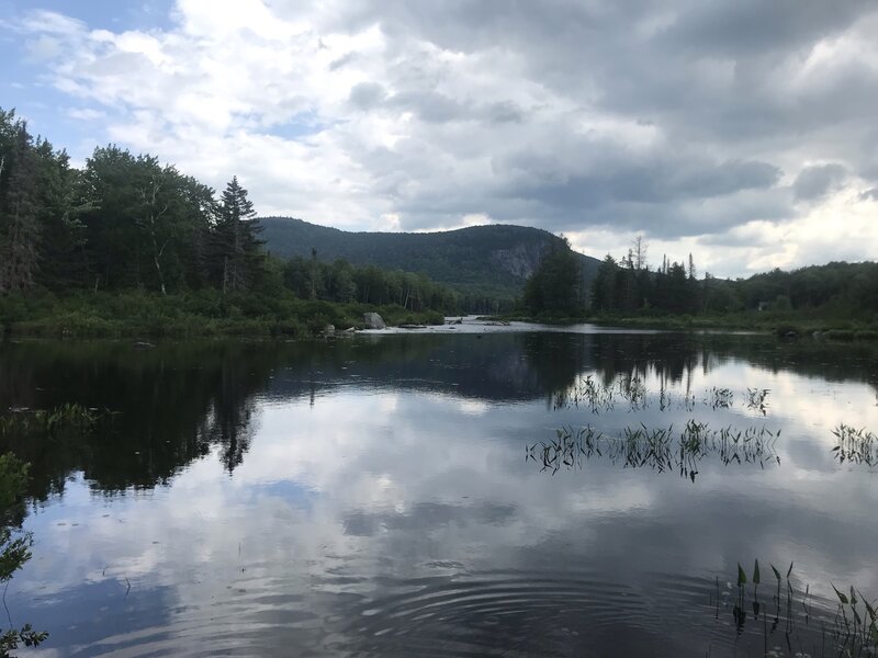 Marshfield Mountain behind the lake.