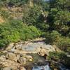 The Rispana river shortly before it descends into the gorge. The path upstream leads to a village called Talainigad.