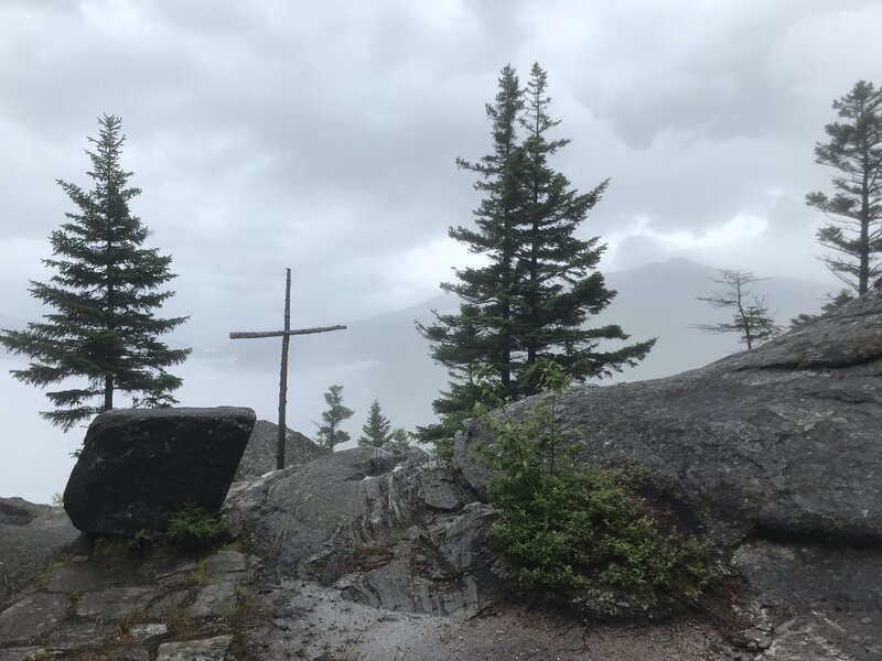 The cross atop Chapel Rock.