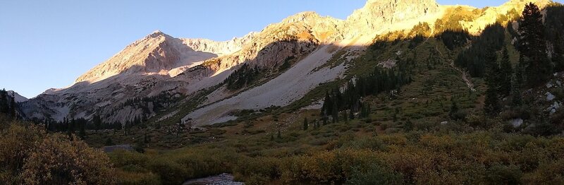 At the creek looking at Snowmass.