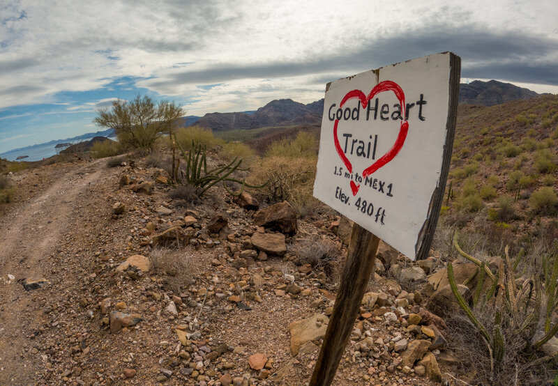 Sign at the top section.