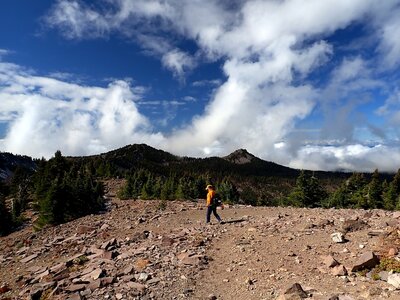 Leaving the summit of Devils Peak.