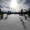 View south across Swampy Lake towards Swampy Shelter (1-14-2022)