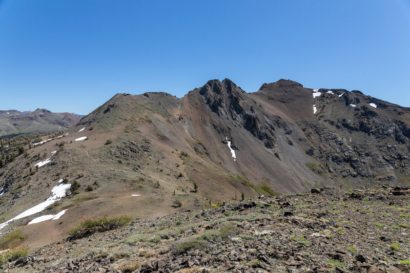 Three Sisters and Round Top from Fourth of July Peak.