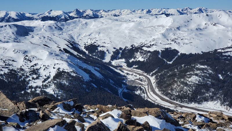 View from Mt Sniktau - I-70 at the Eisenhower tunnel