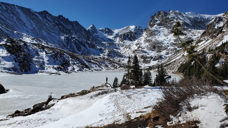 Lake Isabelle lies hidden in a high, isolated bowl-shaped basin at the top of the South St. Vrain drainage in the Brainard Lake Recreation Area.