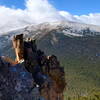 View from summit of Estes Cone - Longs Peak in the clouds