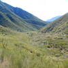 Big Cienega from Trail Canyon Trail.  The canyon bottom was filled with debris from a slide on Iron Mountain.