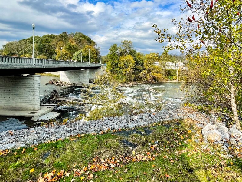 Hoosick Falls along the Hoosick River Greenway.