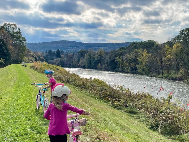 Hoosick River Greenway grassy section.