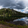 Panoramic view of Margurette Lake in late June, 2019.  Do not forget your bug spray!