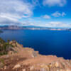 A panoramic view of Crater Lake from the Garfield Peak trail.