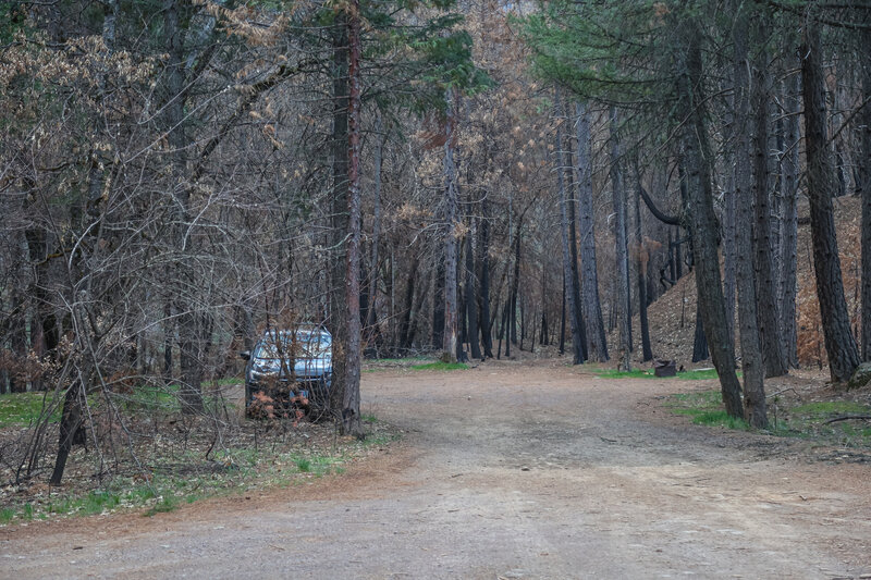 Parking is available at the dirt lot near the trailhead.