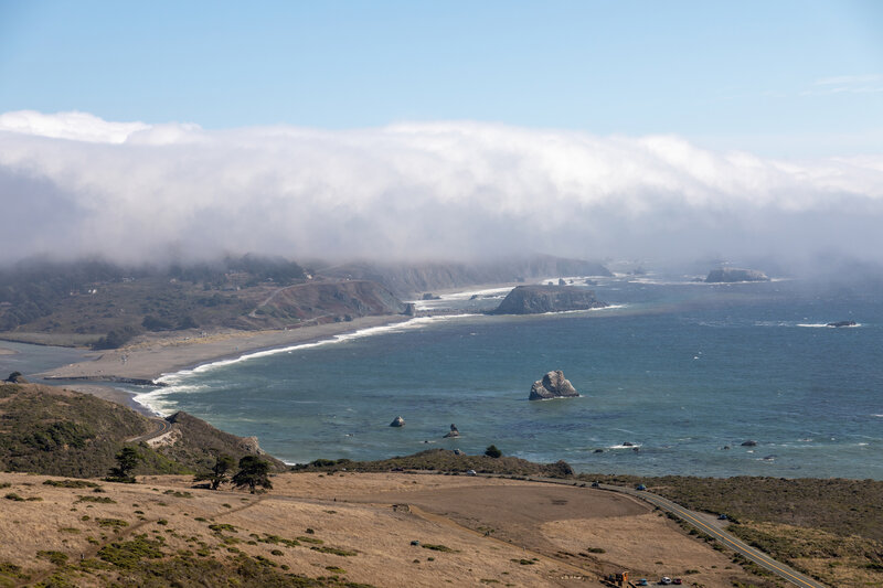 Coastline where the Russian River reaches the Pacific Ocean