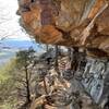 A narrow part of the trail that goes under that huge rock. If you like hiking this is a fantastic trail to hike.