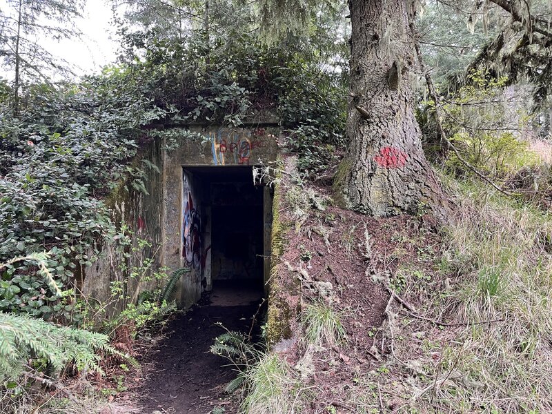 Abandoned WW2 bunker near summit of Striped Peak.