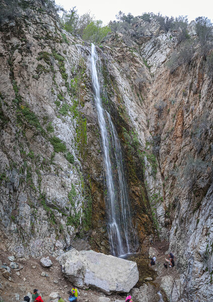 Cascading down around 100', Bonita Falls marks the climax of the hike into the canyons of the San Gabriel Mountains.