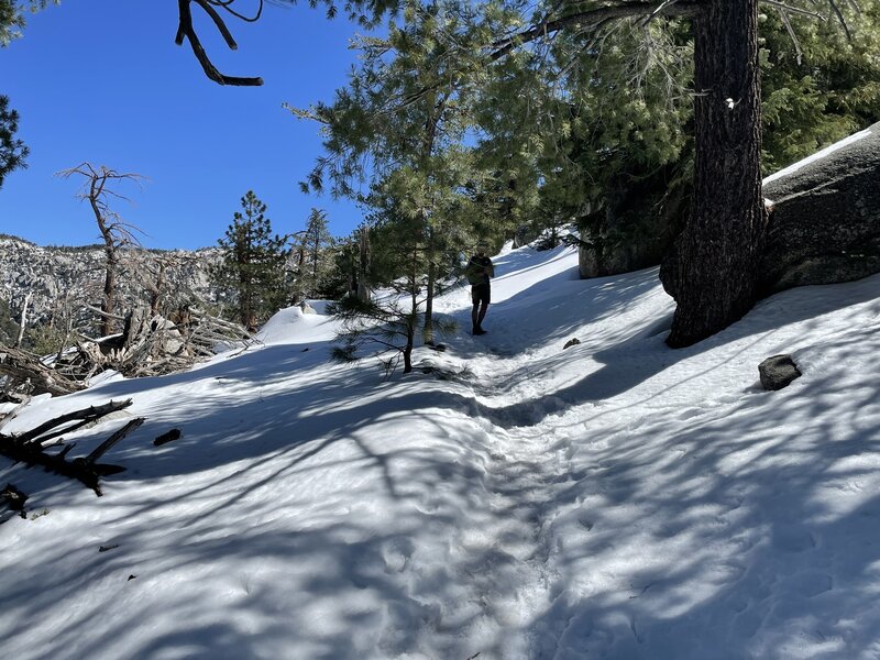 Top parts of the trail can be snowy in March