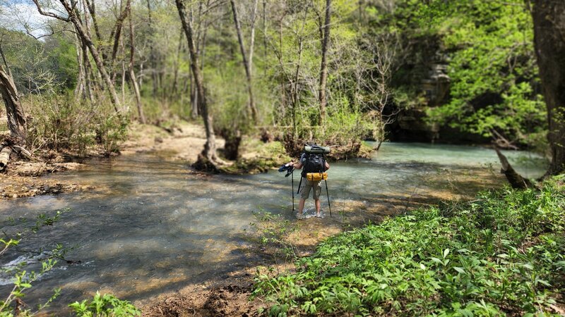 Water crossing on the Old River Trail