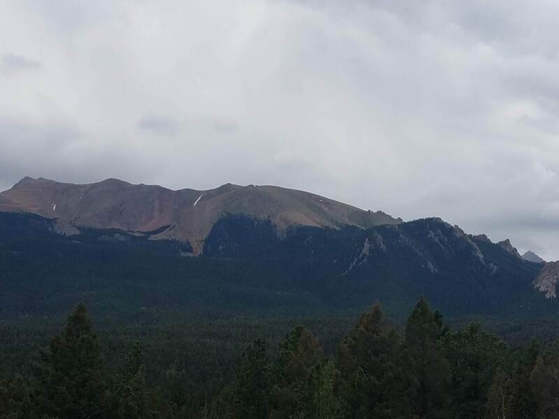 Views of Pikes Peak from trail