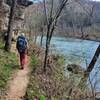 Backpacking along Blue Spring Trail along North Fork River