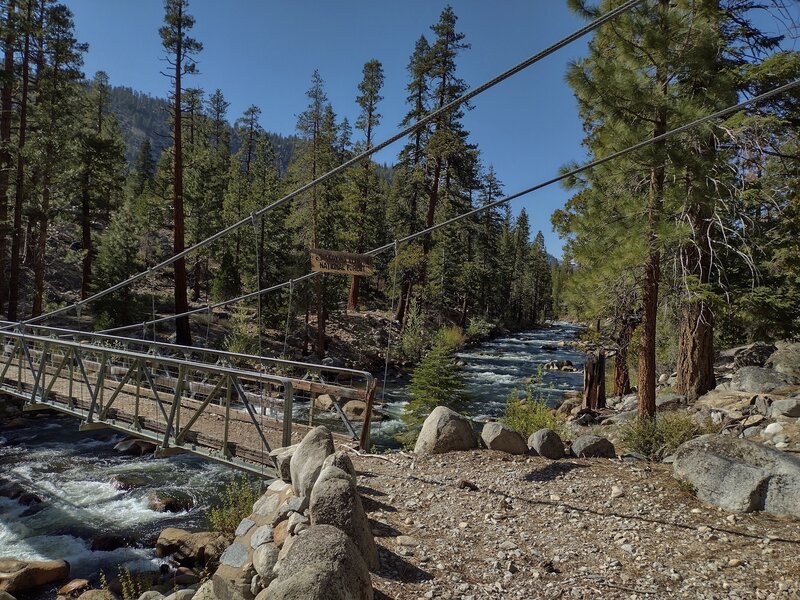 The pretty Kern River seen from the east end of the Lower Kern Bridge.