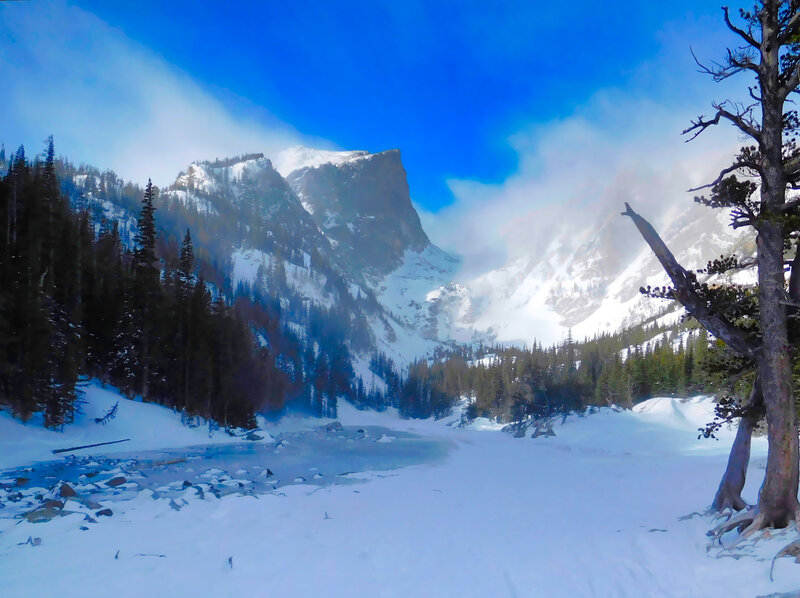 Windy day at Dream Lake, Rocky Mountain National Park.