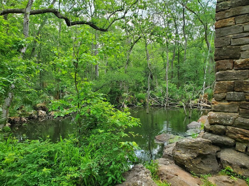 Pool of water by the CCC-built water tower