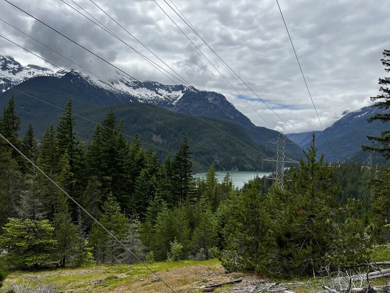 Lookout spot where the power lines cross the trail.