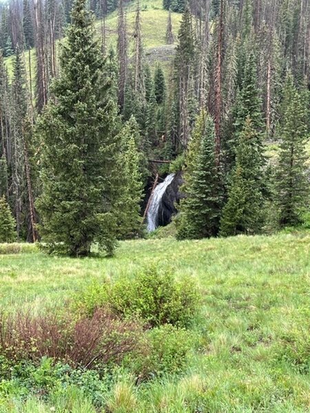 View of falls from trail