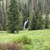 View of falls from trail