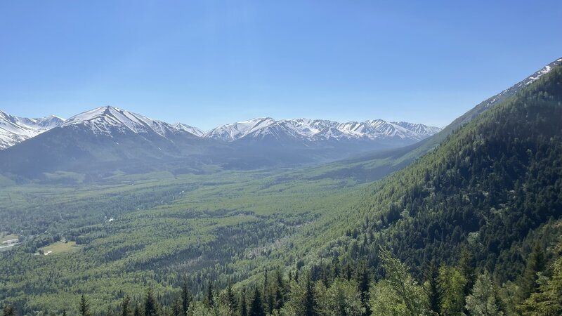 Just slightly off the trail as you finish up the first set of switchbacks, you are greeted with this view overlooking Resurrection Pass and Hope!