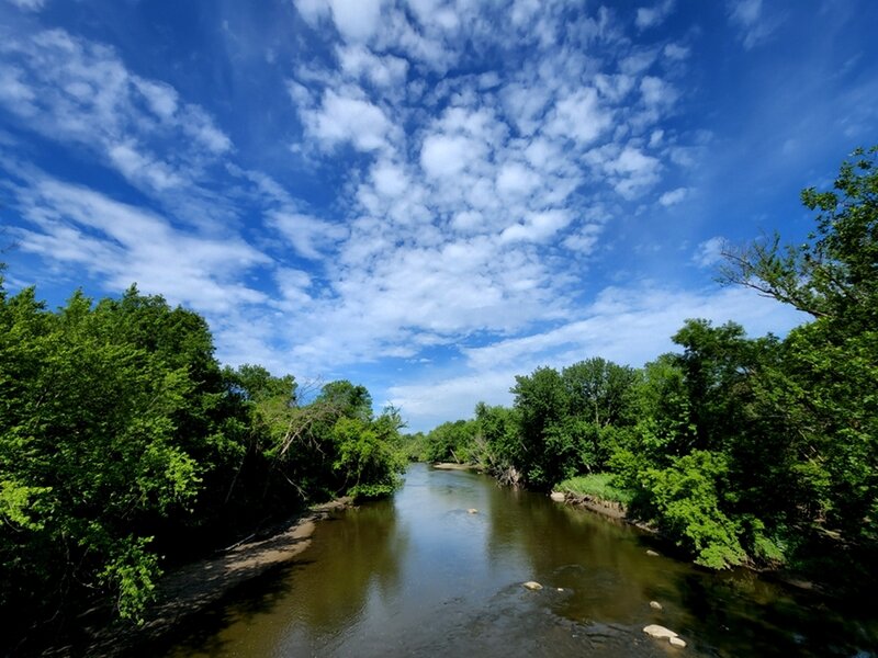 Looking upstream on the Cannon River from the bridge.