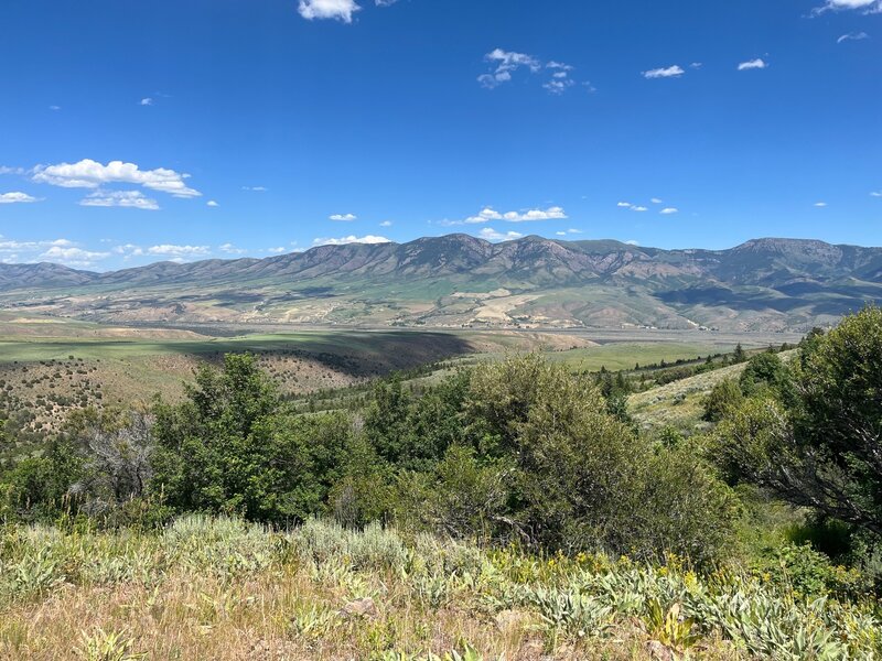 A nice viewpoint of the Portneuf Range and Marsh Creek Valley from the Bell Marsh-Walker-Goodenough Trail.