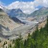 Decent views of the debris covered end of the glacier.