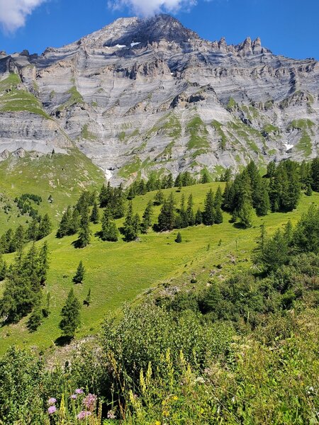 Looking north towards the impressive rock formations.