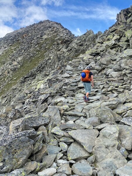 The rock jumble walk to the Eggishorn summit