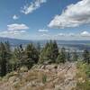 Coeur d'Alene lies to the west, at the foot of Canfield Mountain.