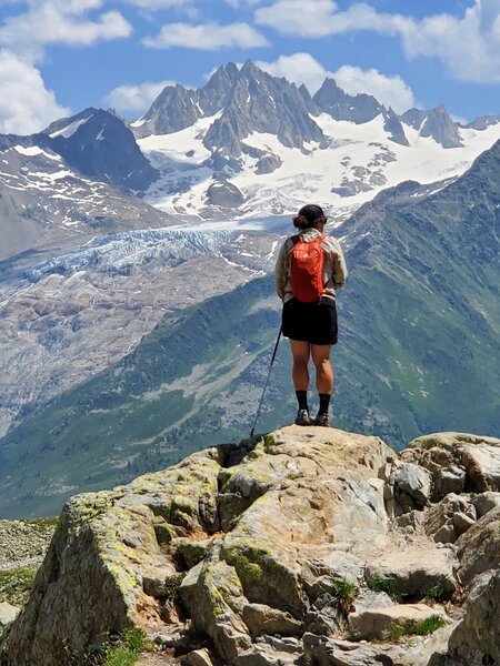 Looking across the valley at the Argentiere Glacier.