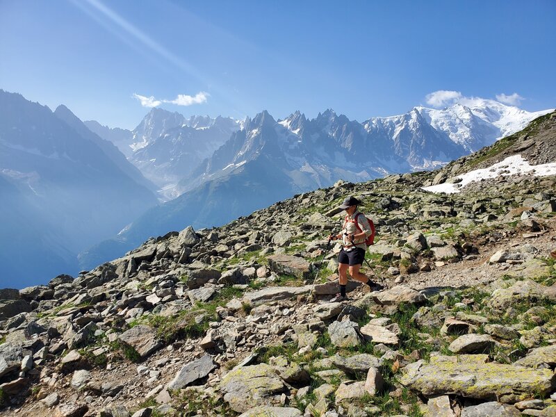 Panoramic views of the Mt Blanc range