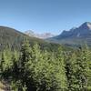 Gould Dome, 9,495 ft., is on the right. Funnel and Funnel N3 peaks are in the distance (center). Tornado Mountain and Tornado Saddle are hidden behind the ridge extending north-northwest from Gould Dome. Seen looking north.