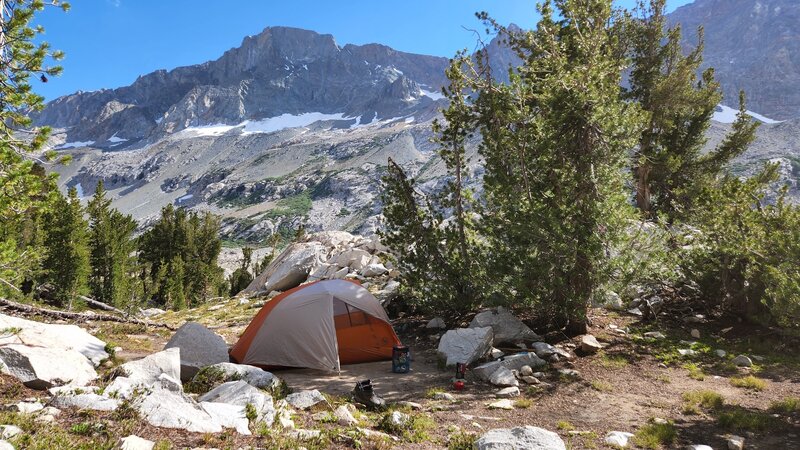 July 12. Night 3, upper LeConte Canyon on the JMT