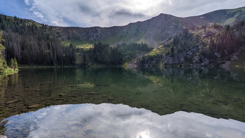 Bowen Lake. Lots of dispersed camp sites nearby.