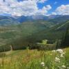 Looking east over Northwoods, Mill Creek and Gore Range.