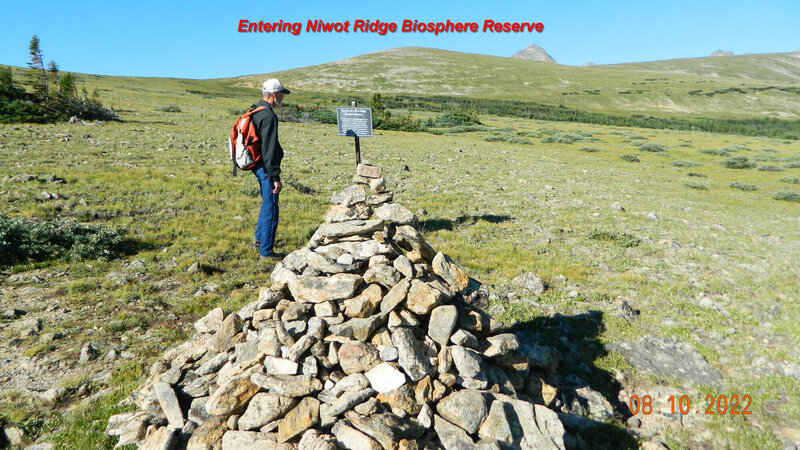 Entering Niwot Ridge Biosphere Reserve on Niwot Ridge Spur Trail.